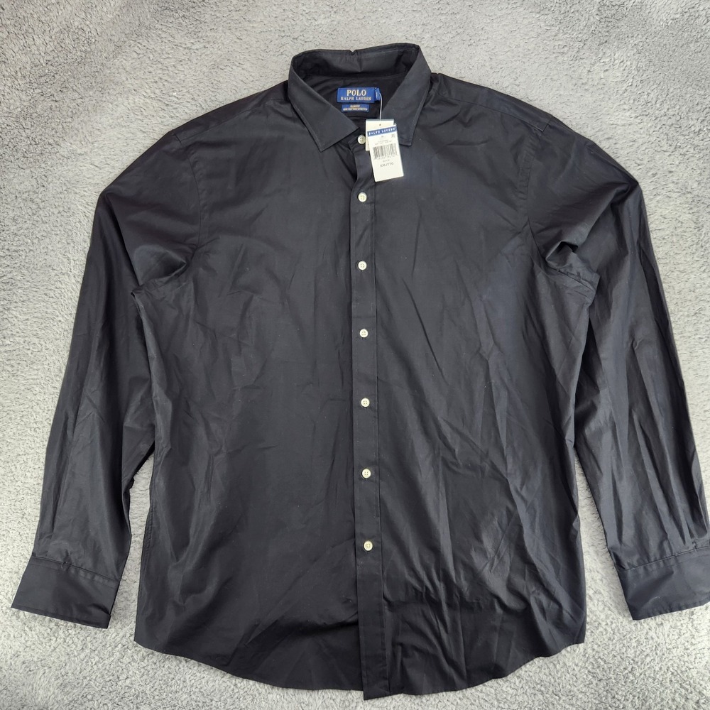 Polo Ralph Lauren Slim Fit Cotton Stretch Button Up Shirt Mens XXL Black